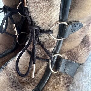 Vintage Snowland 1960s Faux Fur Lined Winter Boots Brown Black Size 8